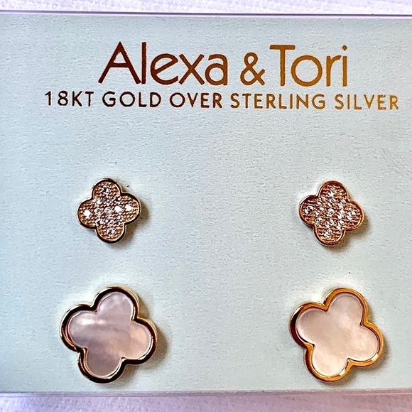 ❌SOLD❌ Alexa & Tori 18K Sterling Silver Earrings - Picture 10 of 12